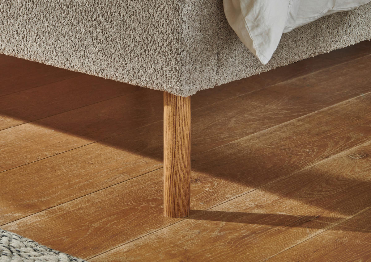 POLSTERBETT 140/200 cm  in Taupe  - Taupe/Eichefarben, Basics, Holz/Textil (140/200cm) - Boxxx