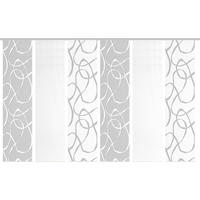 FLÄCHENVORHANG  6 Stück  blickdicht  60/260 cm   - Grau Hochglanz/Weiß, KONVENTIONELL, Textil (60/260cm)