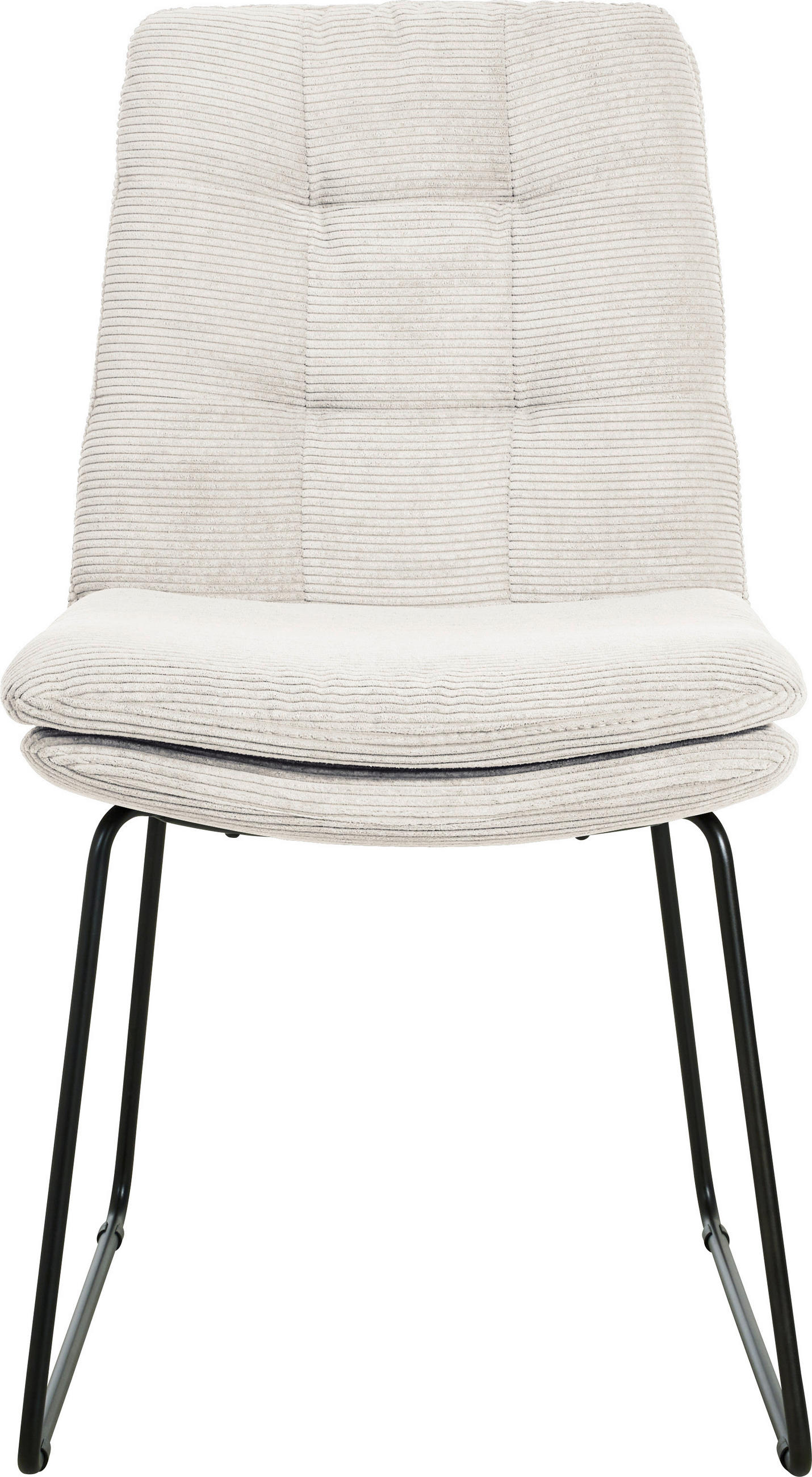 STUHL in Cord - Weiss/Schwarz, Design, Textil/Metall (49/90/68cm) - Johann Jakob