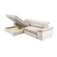 ECKSOFA in Mikrofaser Ecru  - Chromfarben/Ecru, Design, Textil/Metall (180/265cm) - Carryhome