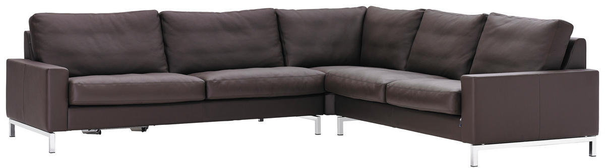 ECKSOFA Braun Echtleder  - Braun, KONVENTIONELL, Leder (280/252cm) - Erpo