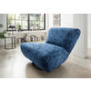 XXL-SESSEL in Struktur Blau  - Blau/Schwarz, Trend, Textil/Metall (95/77/94cm) - Livetastic