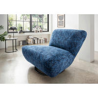 XXL-SESSEL in Struktur Blau  - Blau/Schwarz, Trend, Textil/Metall (95/77/94cm) - Livetastic