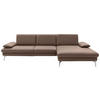ECKSOFA in Echtleder Beige  - Chromfarben/Beige, Design, Leder/Metall (325/157cm) - Dieter Knoll
