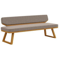 SITZBANK 190/80/52 cm Flachgewebe Eichefarben, Grau Eiche massiv  - Eichefarben/Grau, Basics, Holz/Textil (190/80/52cm) - Carryhome