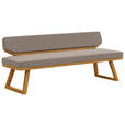 SITZBANK 190/80/52 cm Flachgewebe Eichefarben, Grau Eiche massiv  - Eichefarben/Grau, Basics, Holz/Textil (190/80/52cm) - Carryhome