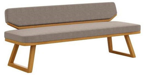 SITZBANK 190/80/52 cm Flachgewebe Eichefarben, Grau Eiche massiv  - Eichefarben/Grau, Basics, Holz/Textil (190/80/52cm) - Carryhome