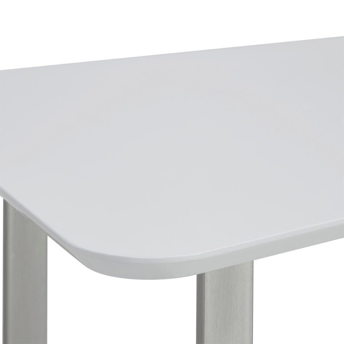 SCHREIBTISCH  Weiß, Nickelfarben, Weiß Hochglanz Stauraum  - Chromfarben/Weiß Hochglanz, MODERN, Holzwerkstoff/Metall (150/76/74cm) - MID.YOU