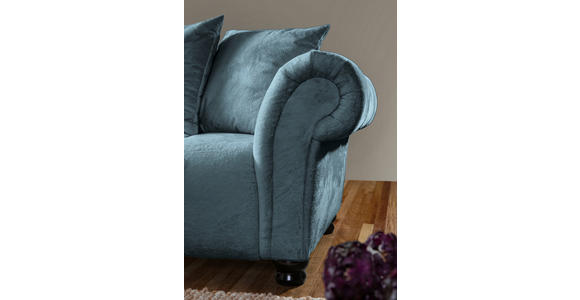 ECKSOFA  in Plüsch Petrol  190/288 cm  - Dunkelbraun/Petrol, KONVENTIONELL, Holz/Textil (190/288cm) - Carryhome