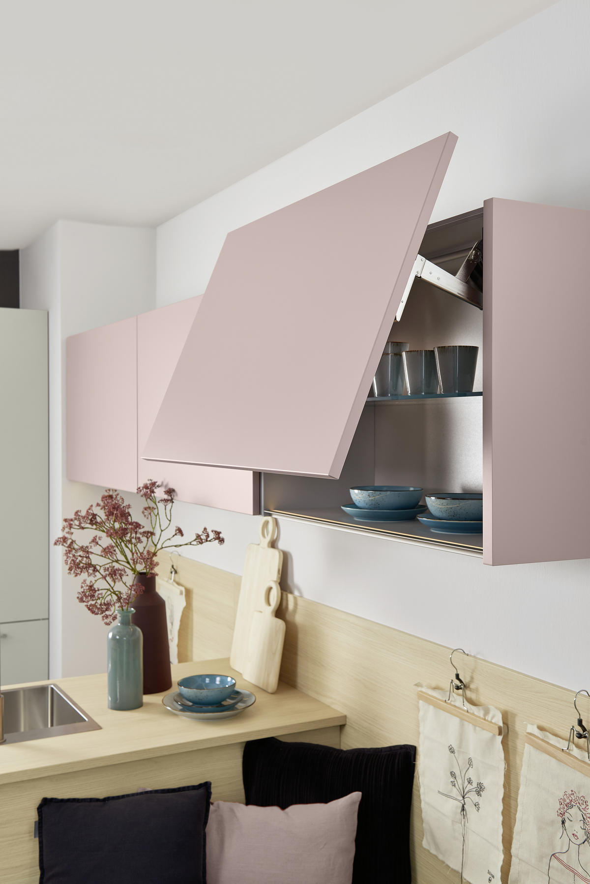 EINBAUKÜCHE MANHATTAN UNI  - Eichefarben/Rosa, Design, Holzwerkstoff - Nolte Küchen