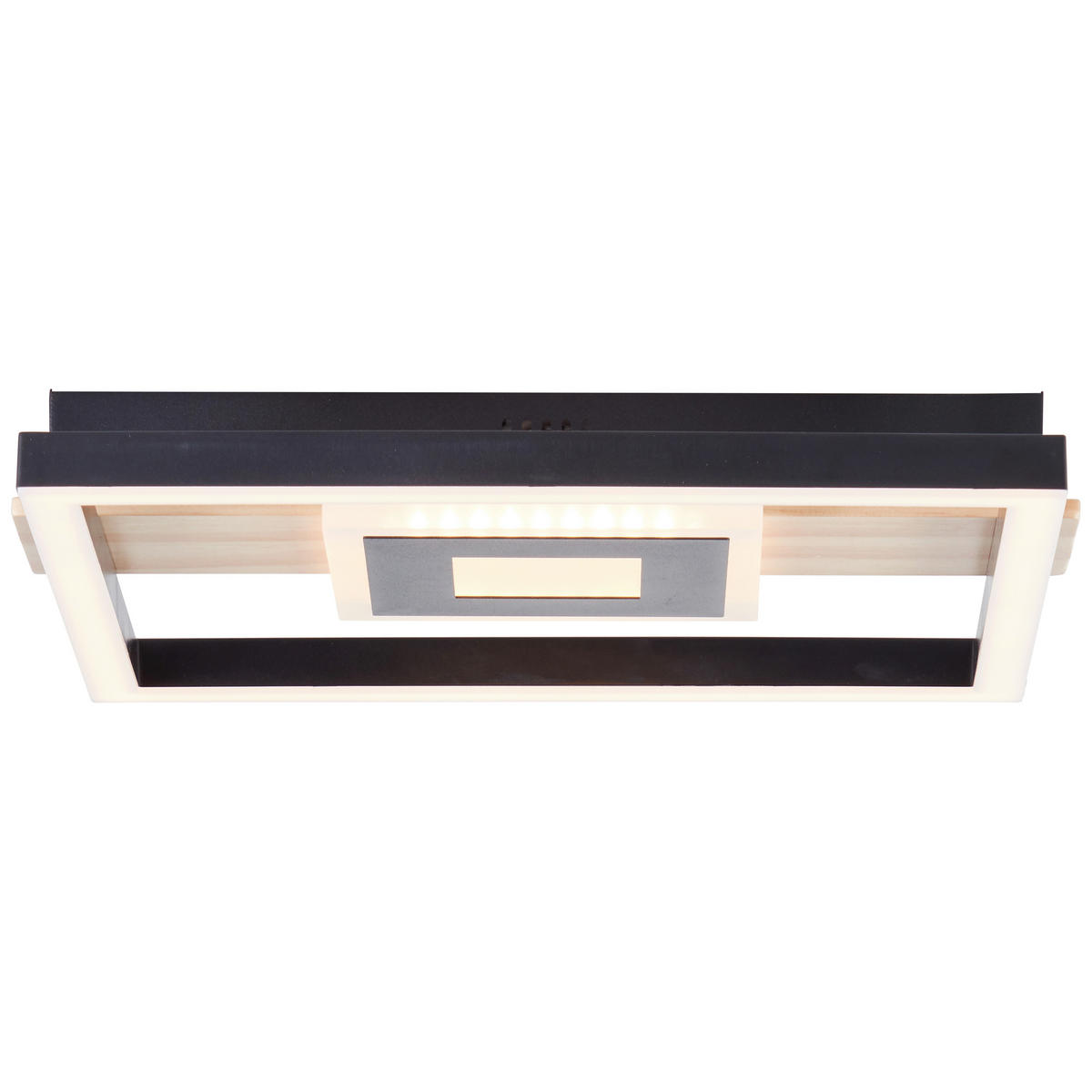LED-DECKENLEUCHTE   - Hellbraun/Schwarz, Design, Holz/Kunststoff (5,5/29,5/27,5cm) - Brilliant