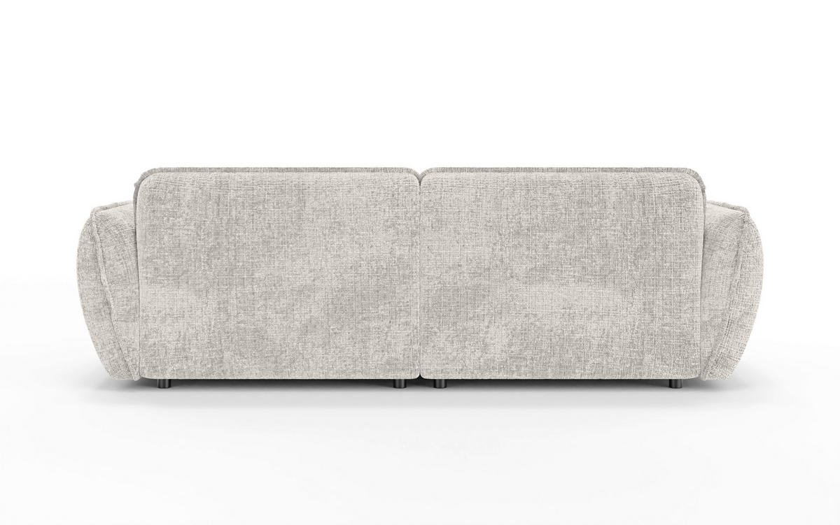 BIGSOFA NELIA in Chenille Beige  - Beige/Schwarz, Design, Kunststoff/Textil (252/81/155cm) - P & B
