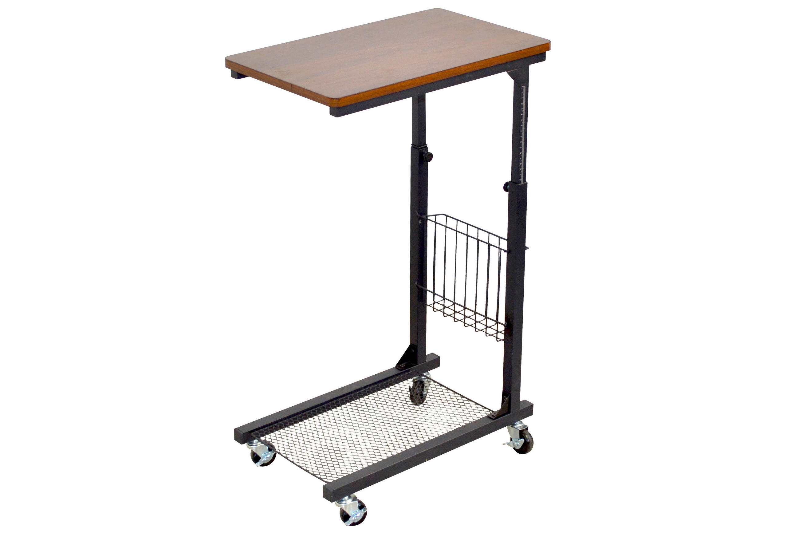 BEISTELLTISCH 49/30/61-81 cm Schwarz, Nussbaumfarben rechteckig  - Nussbaumfarben/Schwarz, Design, Holzwerkstoff/Kunststoff (49/30/61-81cm) - MID.YOU