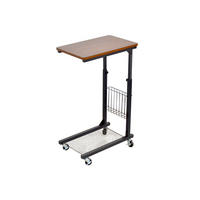 BEISTELLTISCH 49/30/61-81 cm Schwarz, Nussbaumfarben rechteckig  - Nussbaumfarben/Schwarz, Design, Holzwerkstoff/Kunststoff (49/30/61-81cm) - MID.YOU