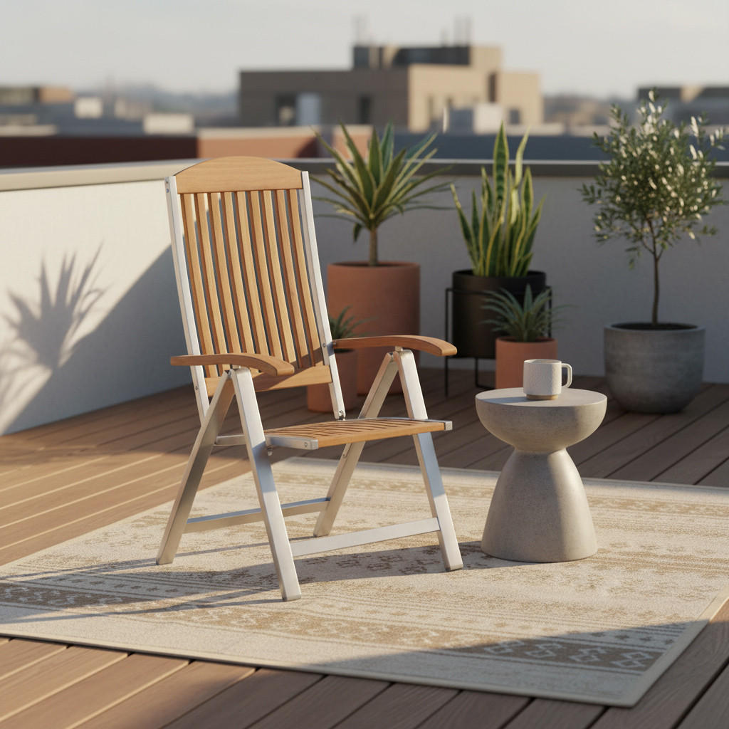 GARTENSESSEL Akazie Edelstahl Silberfarben, Akaziefarben  - Silberfarben/Akaziefarben, ROMANTIK / LANDHAUS, Holz/Metall (60/118/48cm) - Gardenson