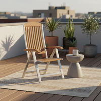 GARTENSESSEL Holz, Metall Silberfarben, Akaziefarben  - Silberfarben/Akaziefarben, ROMANTIK / LANDHAUS, Holz/Metall (60/118/48cm) - Gardenson