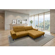 ECKSOFA inkl.Funktionen Senfgelb Chenille  - Senfgelb/Schwarz, MODERN, Textil/Metall (300/195cm) - Xora
