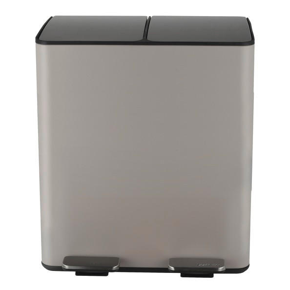 TRETEIMER 40 l  Metall  - Taupe/Schwarz, Basics, Kunststoff/Metall (45/30/51cm) - Spirella