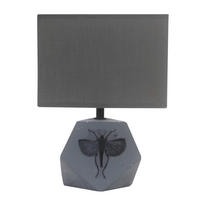 BORDSLAMPA 12/19/27 cm   - grå, Basics, textil/sten (12/19/27cm)