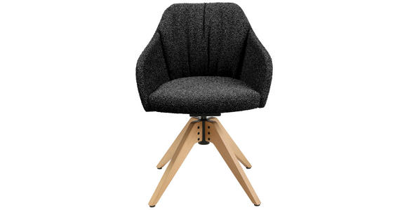 ARMLEHNSTUHL in Flachgewebe - Eichefarben/Anthrazit, Design, Holz/Textil (58/82,5-85,2/60cm) - Johann Jakob