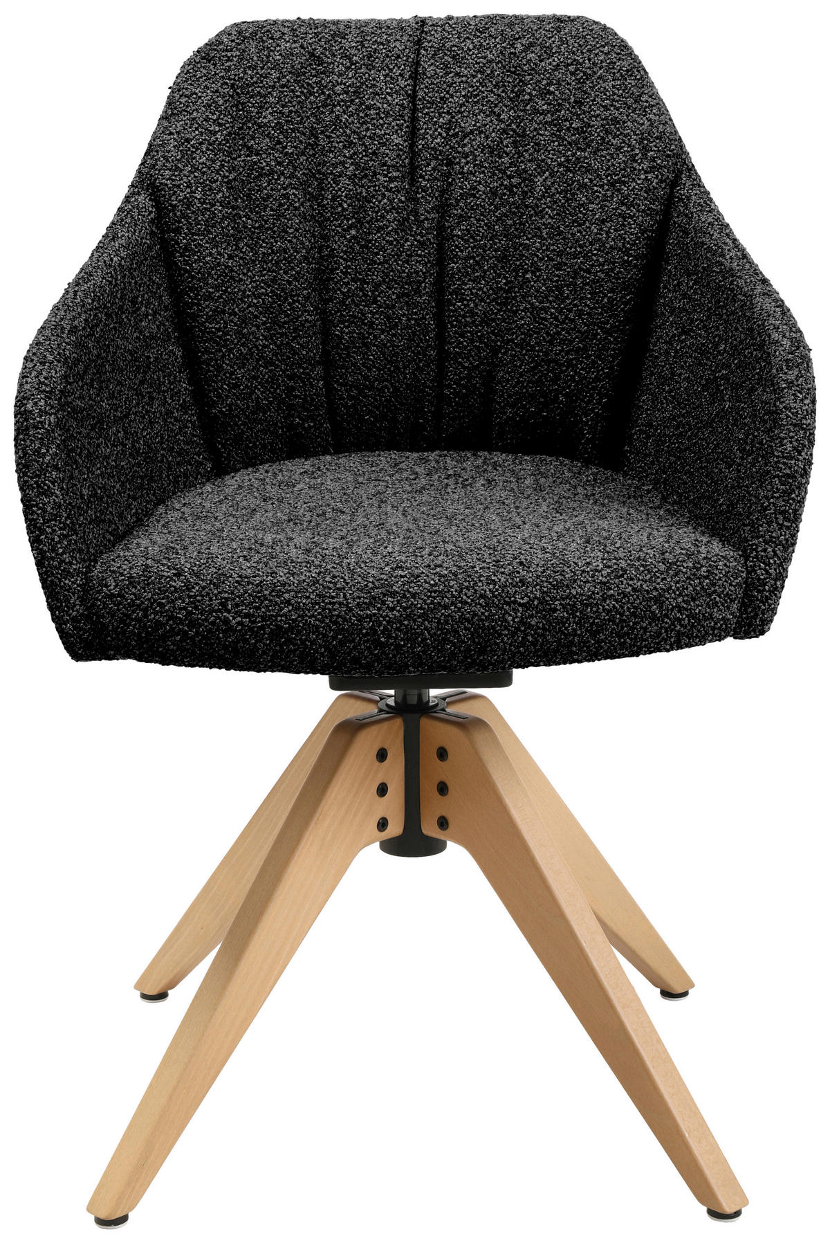 ARMLEHNSTUHL  in Flachgewebe  - Eichefarben/Anthrazit, Design, Holz/Textil (58/82,5-85,2/60cm) - Johann Jakob
