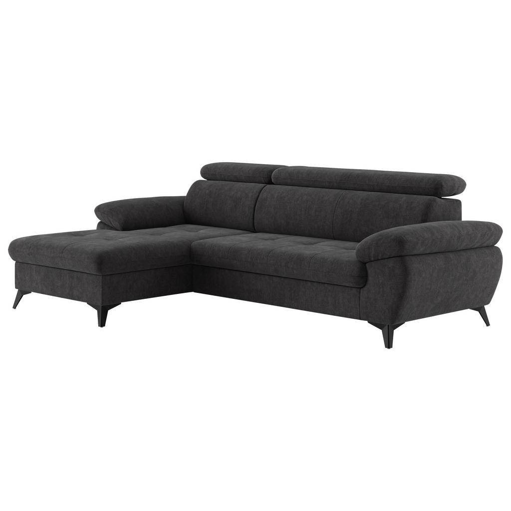 Thumbnail - Mid.you Ecksofa, Dunkelgrau, Textil, 3-Sitzer, Ottomane links, L-Form, 261x166 cm, Stoffauswahl, Rücken echt, Wohnzimmer...