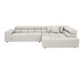 ECKSOFA in Flachgewebe Beige  317/213 cm  - Beige/Schwarz, Design, Kunststoff/Textil (317/213cm) - Hom`in