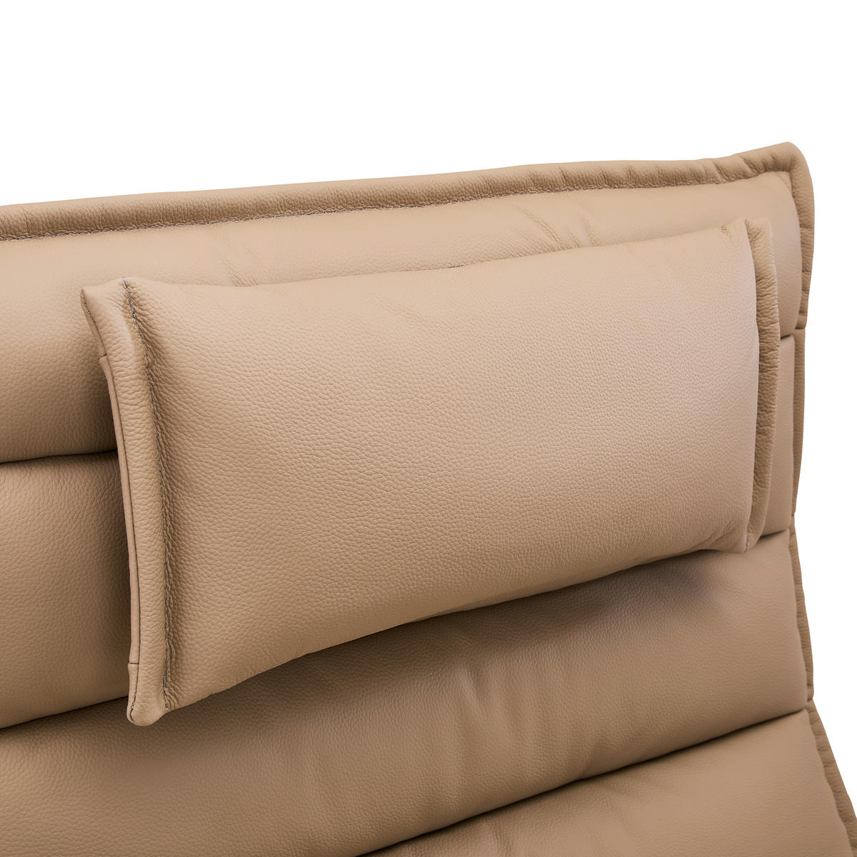 RELAXSESSEL Lederlook Echtleder Relaxfunktion, Fußteilverstellung, Nackenkissen    - Taupe/Schwarz, Design, Leder/Textil (68/108/84cm) - Stylife