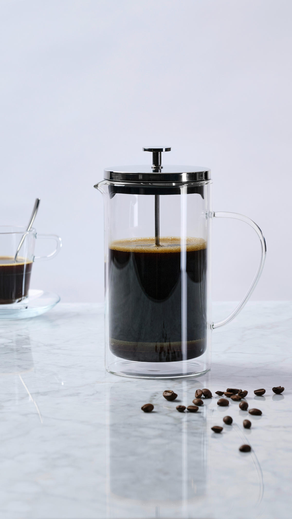 KAFFEEBEREITER 0.8 L  - Klar, Basics, Glas/Metall (10,5/21cm) - Novel