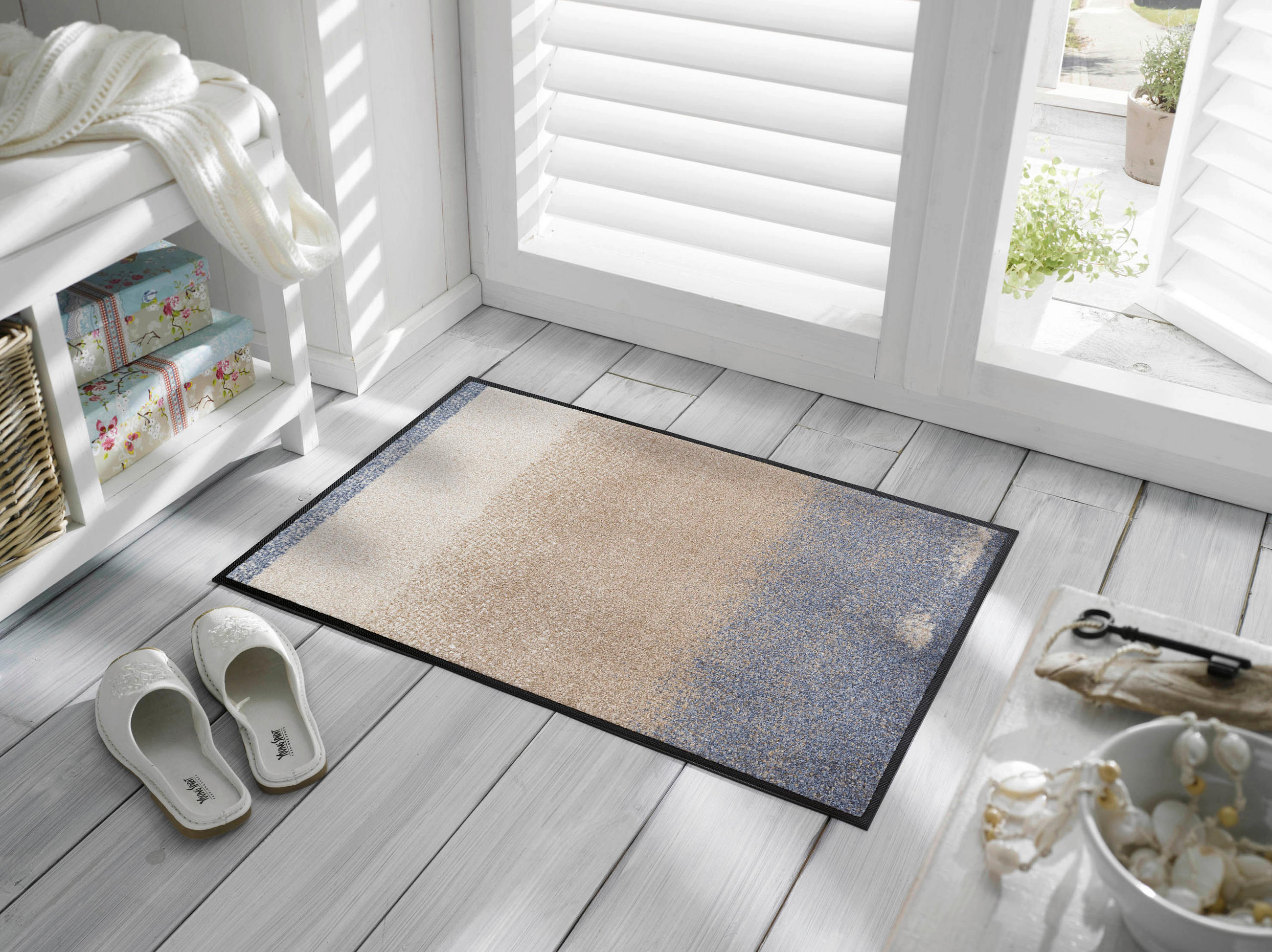 FUßMATTE  50/75 cm  Beige  - Beige, KONVENTIONELL, Kunststoff/Textil (50/75cm) - wash+dry
