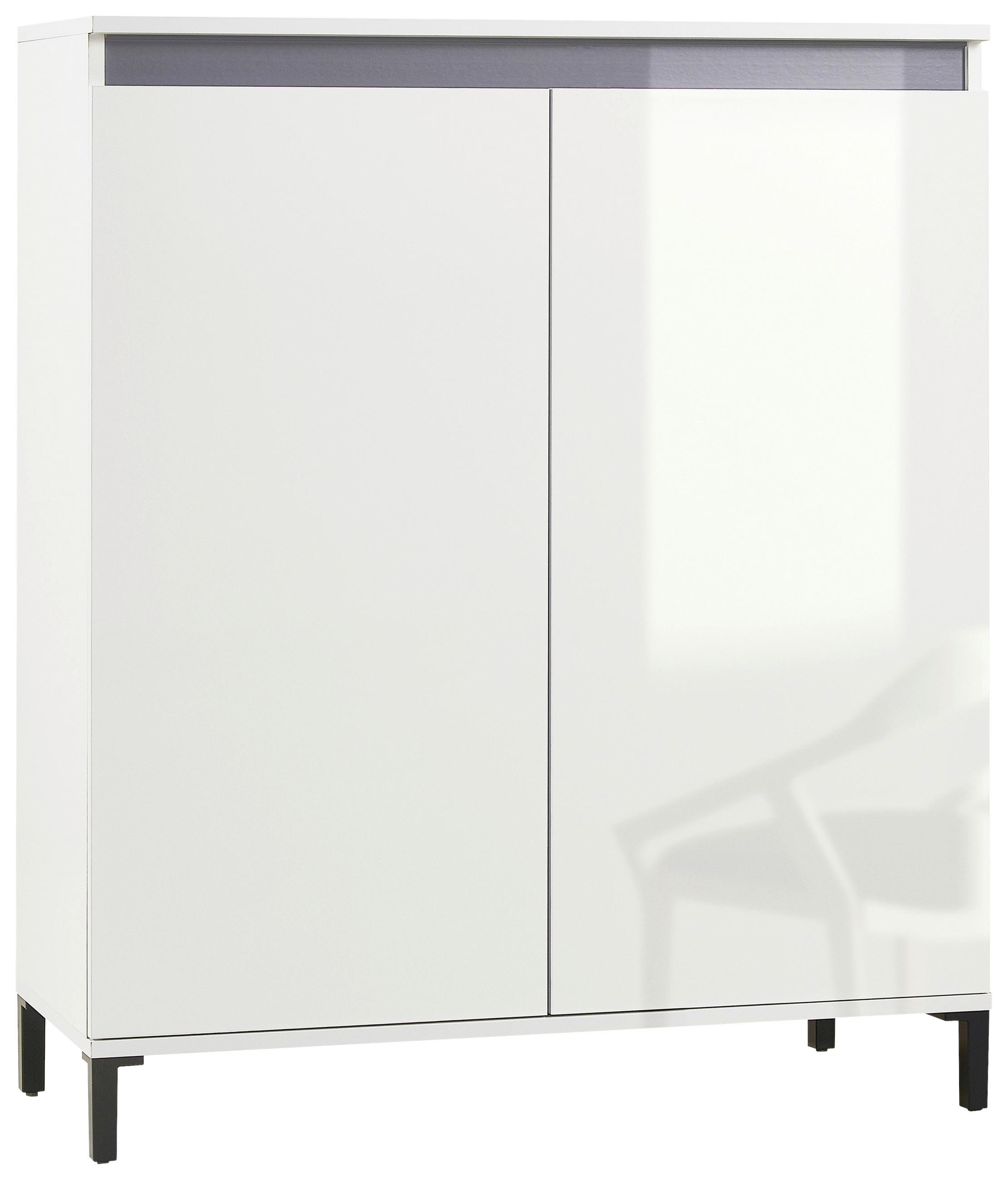 HIGHBOARD 100/110/40 cm Weiß, Weiß Hochglanz  100/110/40 cm  - Weiß Hochglanz/Anthrazit, Design, Holzwerkstoff/Kunststoff (100/110/40cm) - Xora