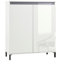 HIGHBOARD 100/110/40 cm Weiß, Weiß Hochglanz  100/110/40 cm  - Weiß Hochglanz/Anthrazit, Design, Holzwerkstoff/Kunststoff (100/110/40cm) - Xora