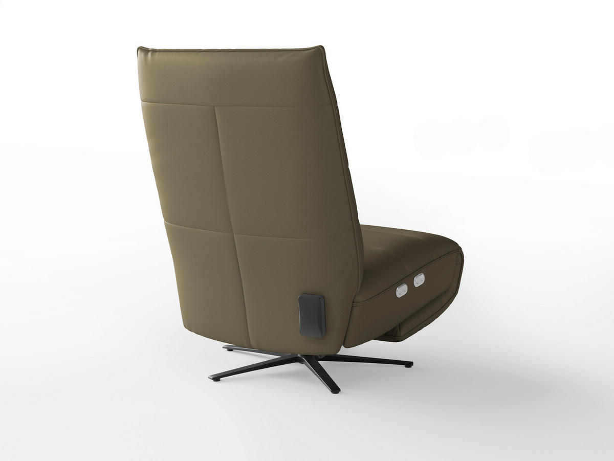 RELAXAČNÍ KŘESLO, kůže, olivově zelená - černá/olivově zelená, Basics, kov/kůže (80/109/98cm) - Sit & More