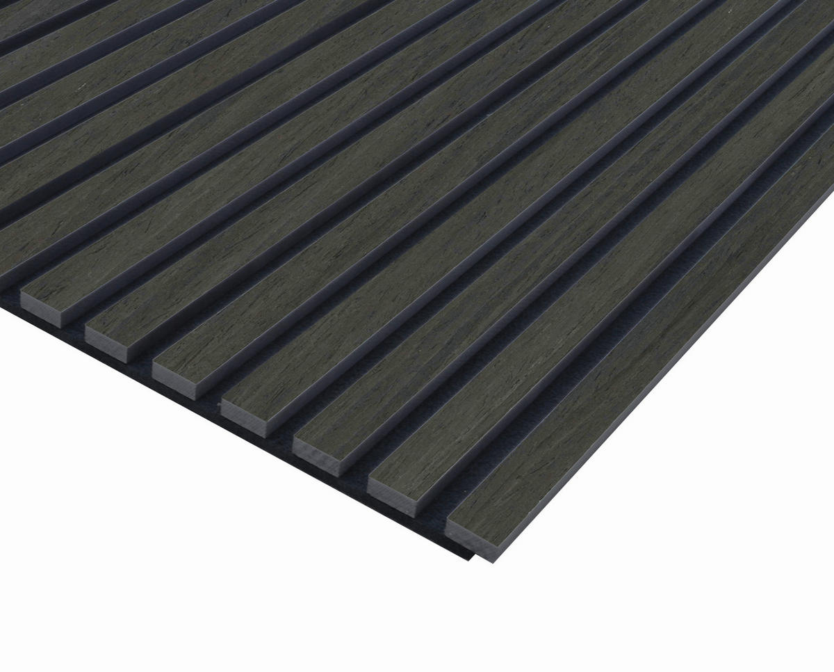 AKUSTIKPANEEL Dunkelgrau furniert 57.25/1.9/240 cm  - Dunkelgrau, KONVENTIONELL, Holzwerkstoff/Textil (57.25/1.9/240cm)