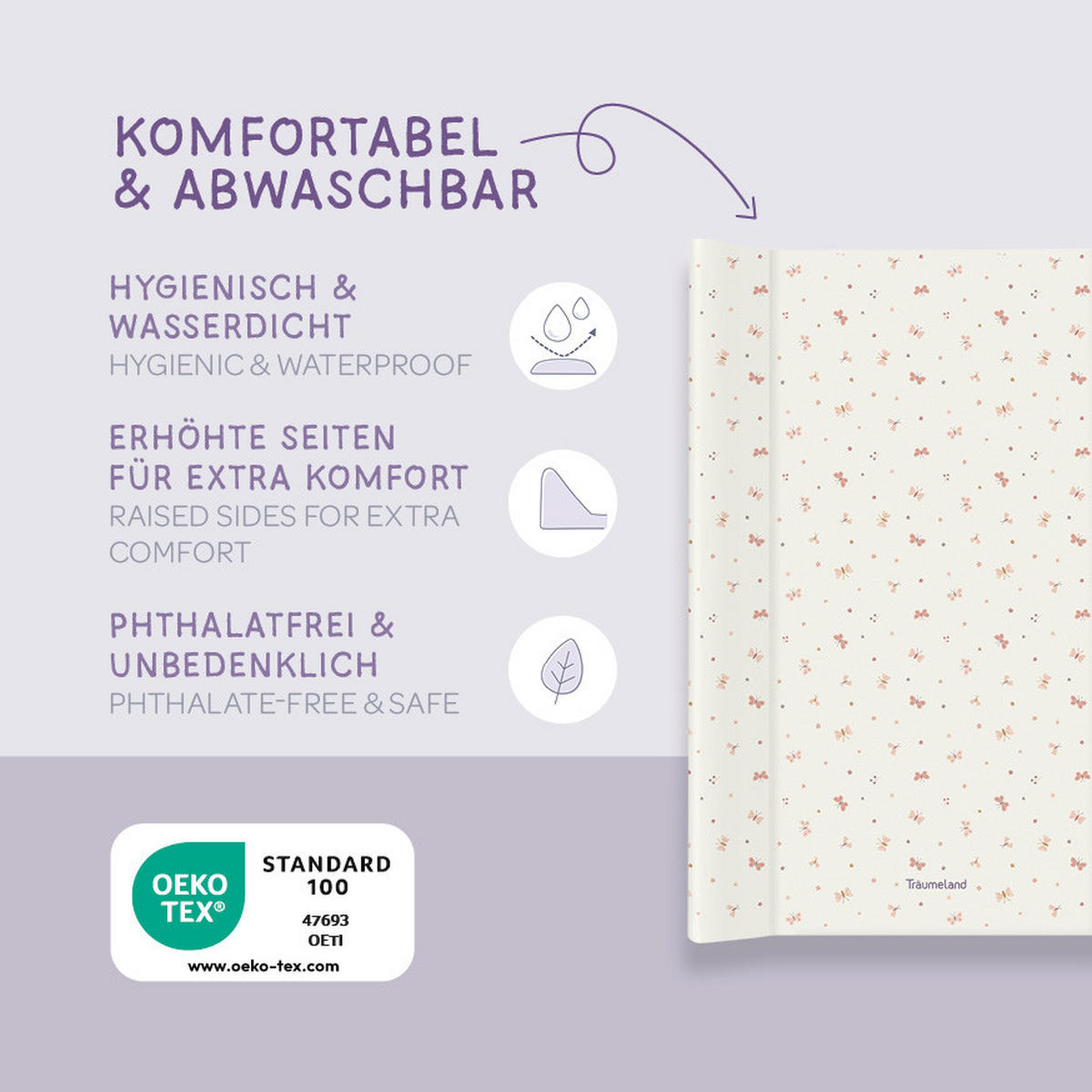 WICKELAUFLAGE Farfalle  - Multicolor, Basics, Kunststoff (50/70/5cm) - Träumeland