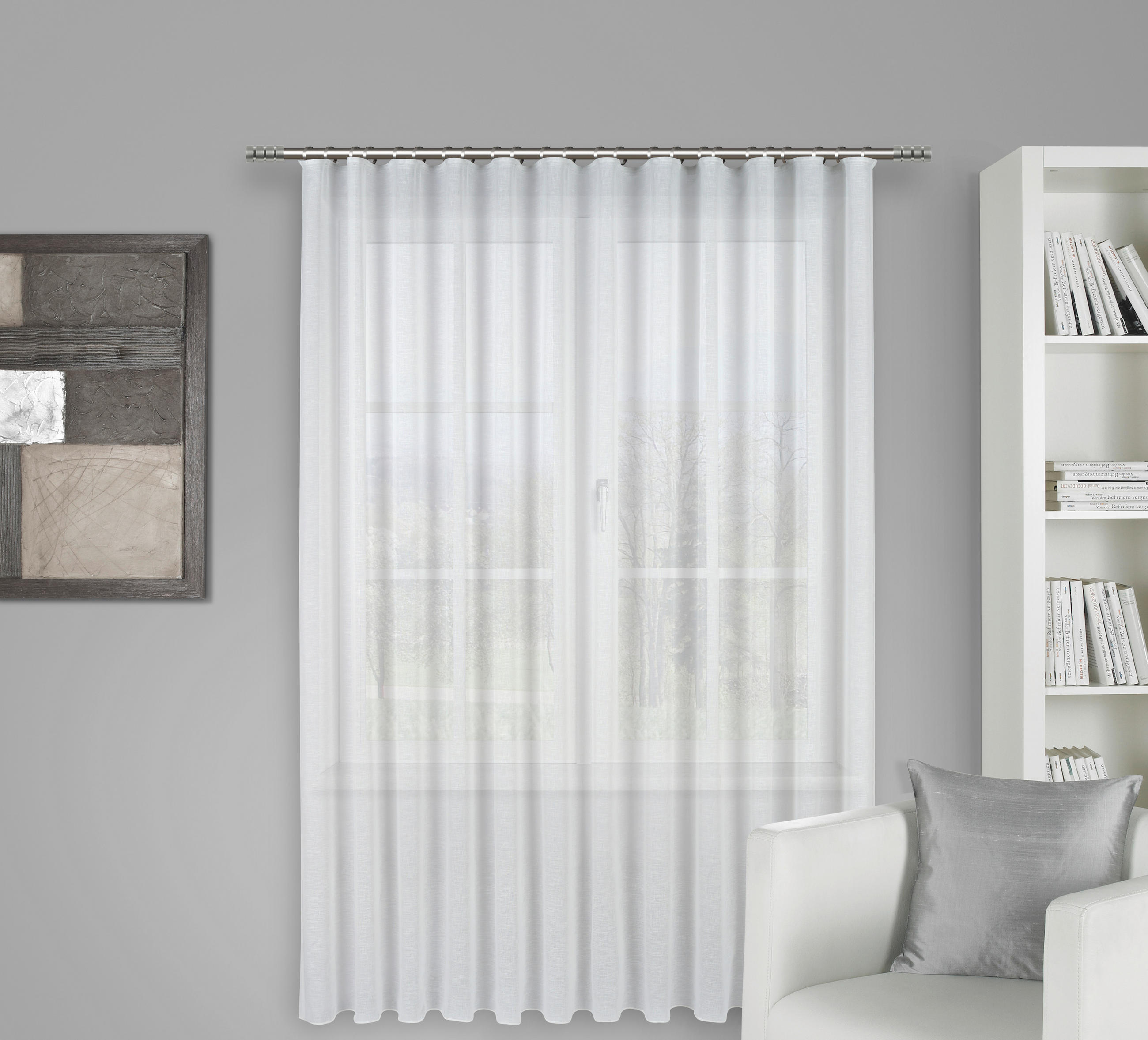 FERTIGSTORE  transparent  450/225 cm   - Weiß, KONVENTIONELL, Textil (450/225cm) - Esposa