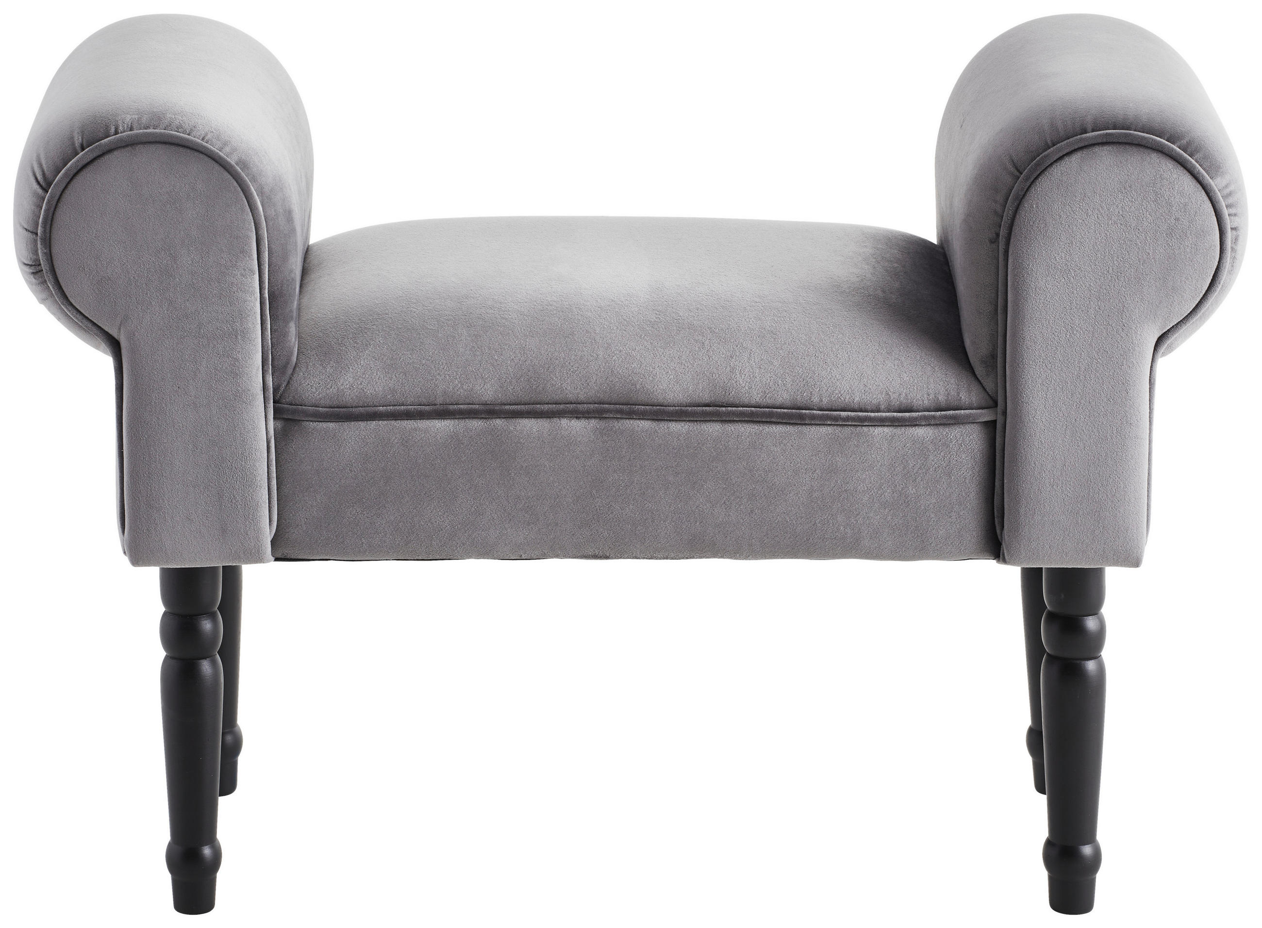 TABURET in lemn, textil gri, negru  - negru/gri, Trend, lemn/textil (76/54/30cm) - Xora