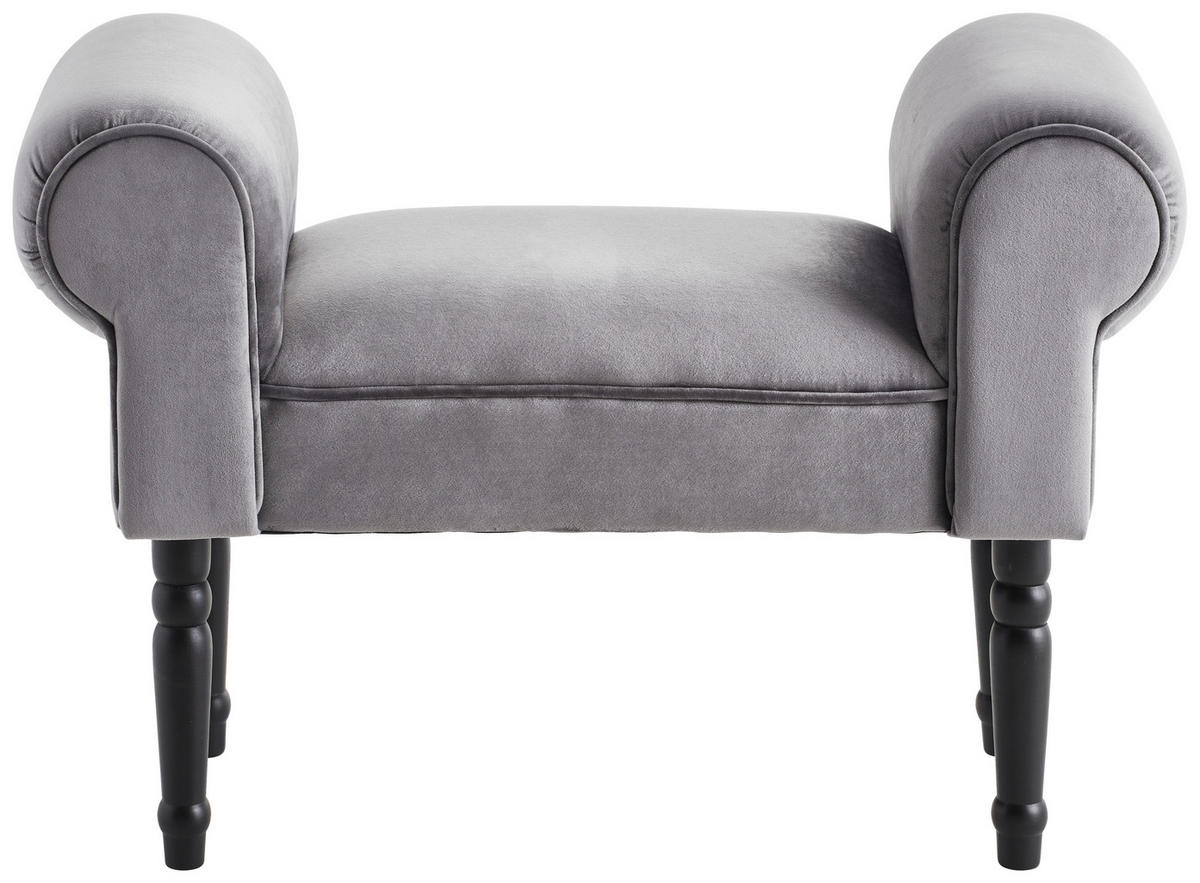 HOCKER in Holz, Textil Grau, Schwarz  - Schwarz/Grau, Trend, Holz/Textil (76/54/30cm) - Xora