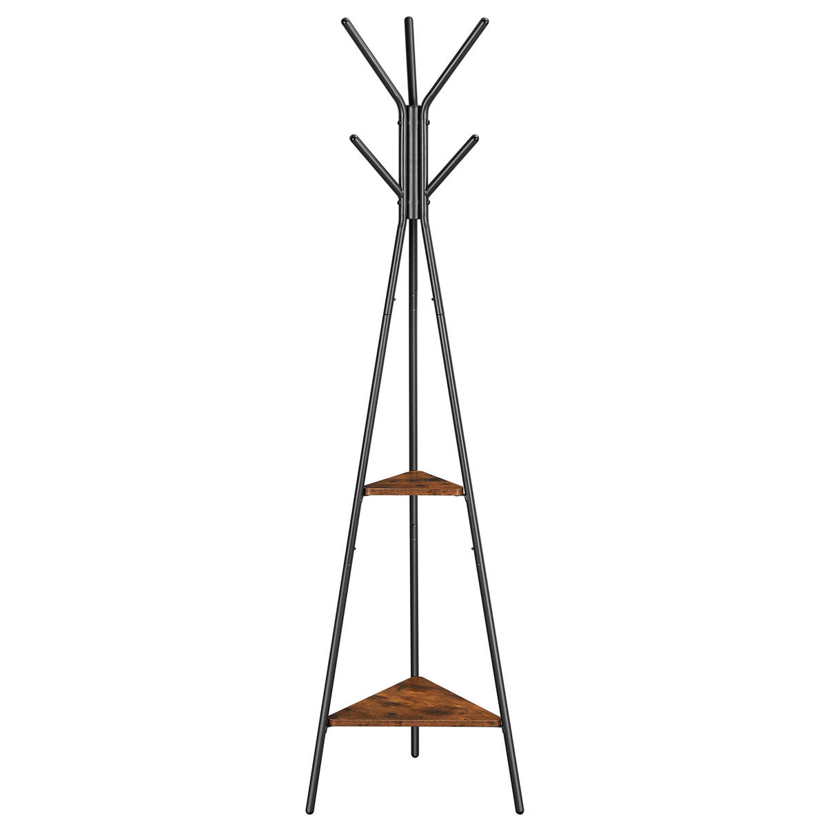 GARDEROBENSTÄNDER in Braun, Schwarz 49/179/49 cm   - Schwarz/Braun, Trend, Holzwerkstoff/Metall (49/179/49cm) - Boxxx