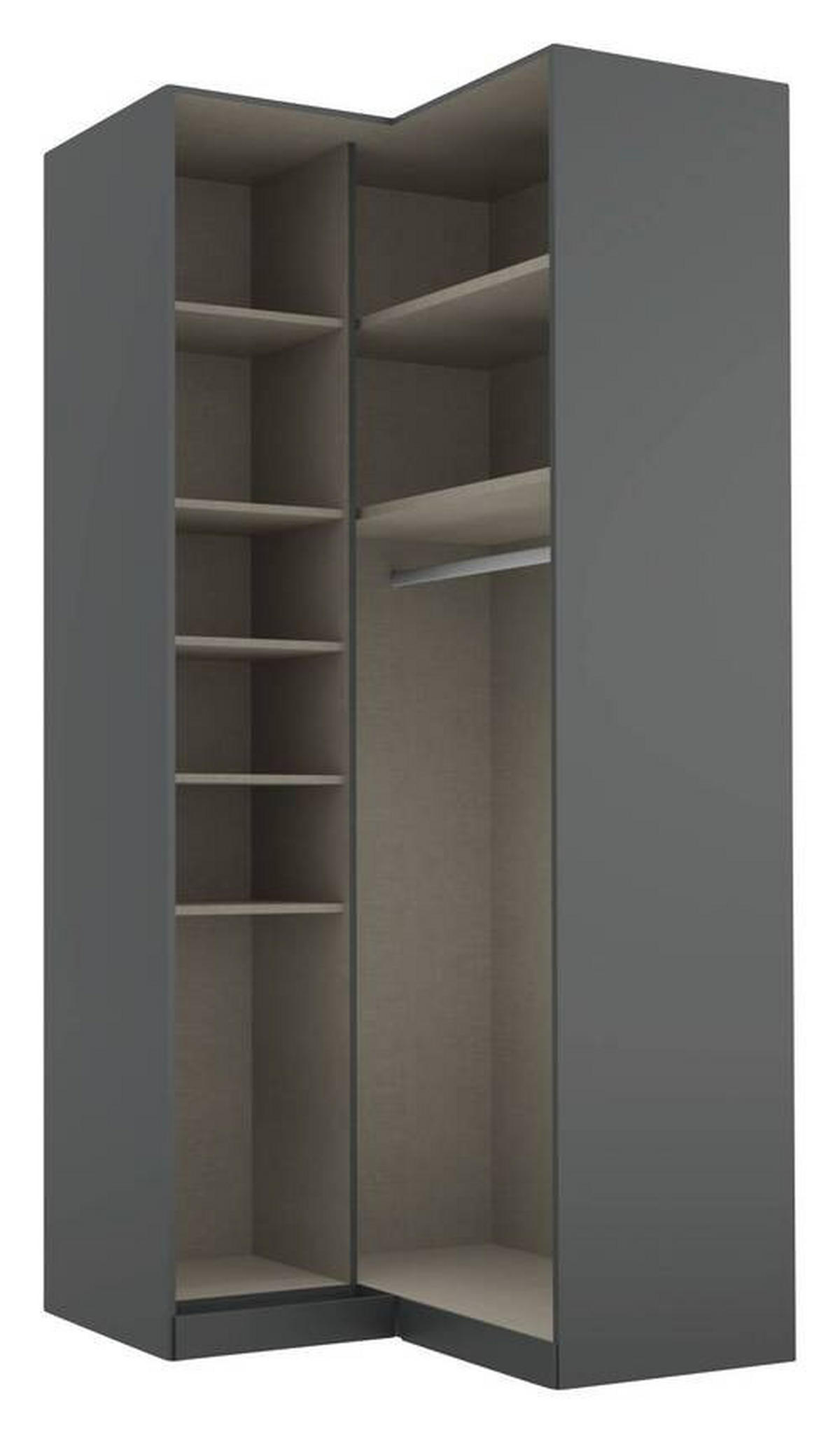 SAROK RUHÁSSZEKRÉNY - alumínium színű/szürke, Modern, faalapú anyag (100/229/102cm) - Rauch Möbel