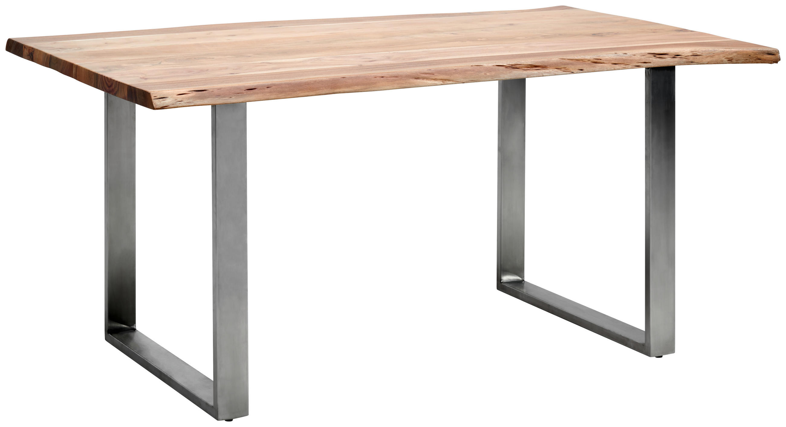 ESSTISCH in Holz, Metall  - Edelstahlfarben/Naturfarben, LIFESTYLE, Holz/Metall (180/76/100cm) - MID.YOU