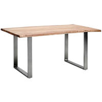 ESSTISCH in Holz, Metall   - Edelstahlfarben/Naturfarben, LIFESTYLE, Holz/Metall (160/76/100cm) - MID.YOU