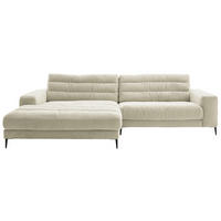 ECKSOFA in Cord Naturfarben  - Schwarz/Naturfarben, Design, Textil/Metall (207/296cm) - Dieter Knoll