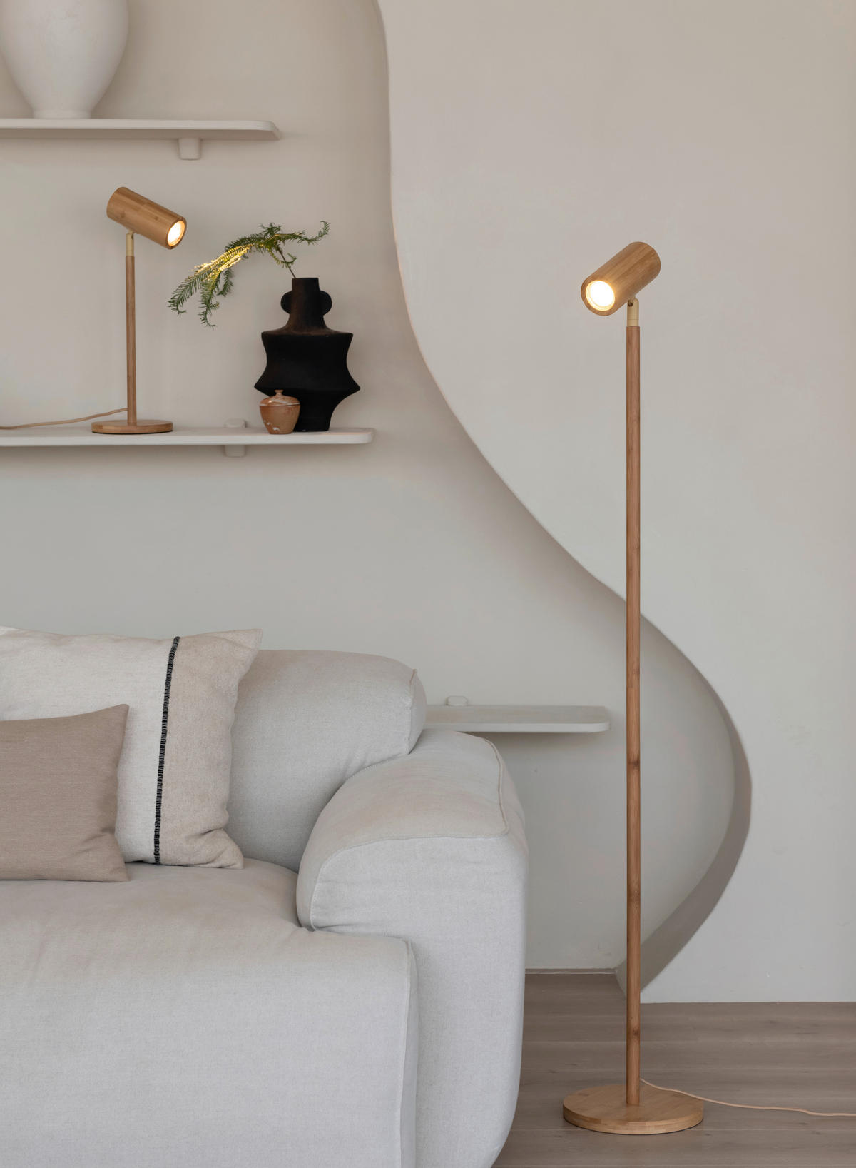 STEHLEUCHTE 25/25/141 cm    - Naturfarben, Basics, Naturmaterialien (25/25/141cm) - Good & Mojo
