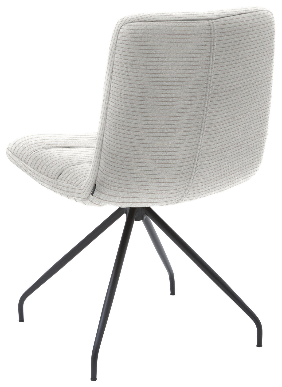 STUHL  in Cord Textil  - Greige/Schwarz, Design, Textil/Metall (52/88/66cm) - Dieter Knoll