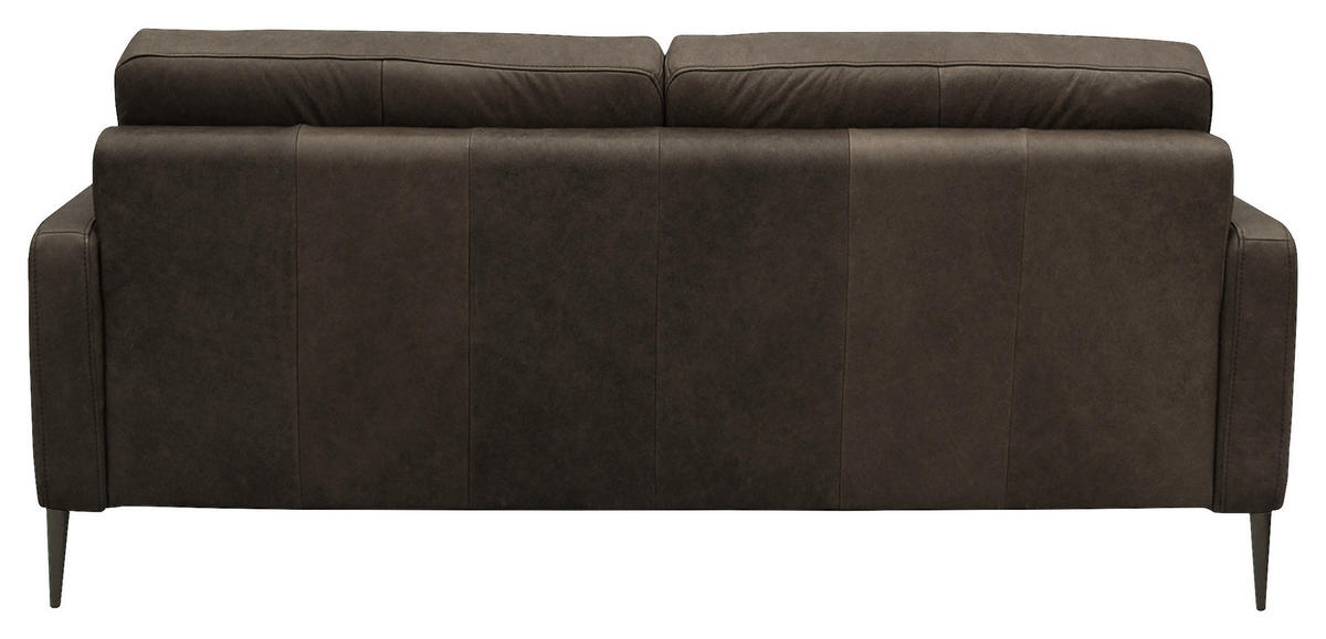 2-SITZER-SOFA Fango Echtleder  - Fango/Schwarzchrom, Design, Leder/Metall (157/85/92cm) - Livetastic