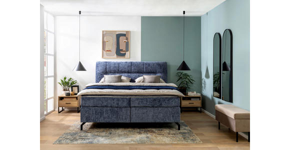 BOXSPRINGBETT 180/200 cm  in Blau  - Blau/Schwarz, Design, Textil/Metall (180/200cm) - Esposa