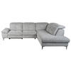 ECKSOFA Grau Webstoff Rücken echt, Relaxfunktion  - Schwarz/Grau, KONVENTIONELL, Textil/Metall (288/225cm) - Carryhome