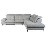 ECKSOFA Grau Webstoff Rücken echt, Relaxfunktion  - Schwarz/Grau, KONVENTIONELL, Textil/Metall (288/225cm) - Carryhome