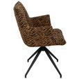 ARMLEHNSTUHL  , Stoffauswahl, Sitzfläche 360° drehbar, automatische Rückholfunktion  , Jacquard  ,  - Schwarz/Braun, Design, Textil/Metall (59/89,5/63cm) - Novel
